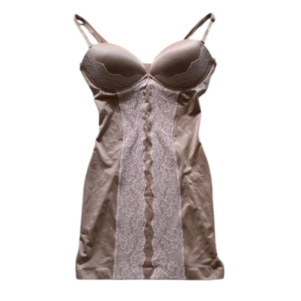 Victoria’s Secret NWT Nude Lace Power Figure Shaping Slip Size 34C NEW